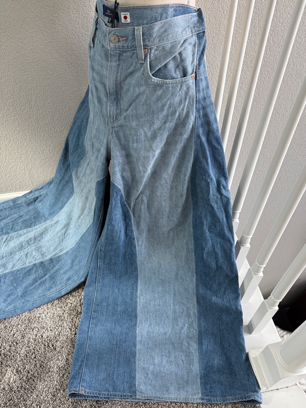 NWT Rare Levi's Premium Blue Tab Roper Extra Wide Leg Patchwork Jeans - Size 32 - Picture 3 of 14